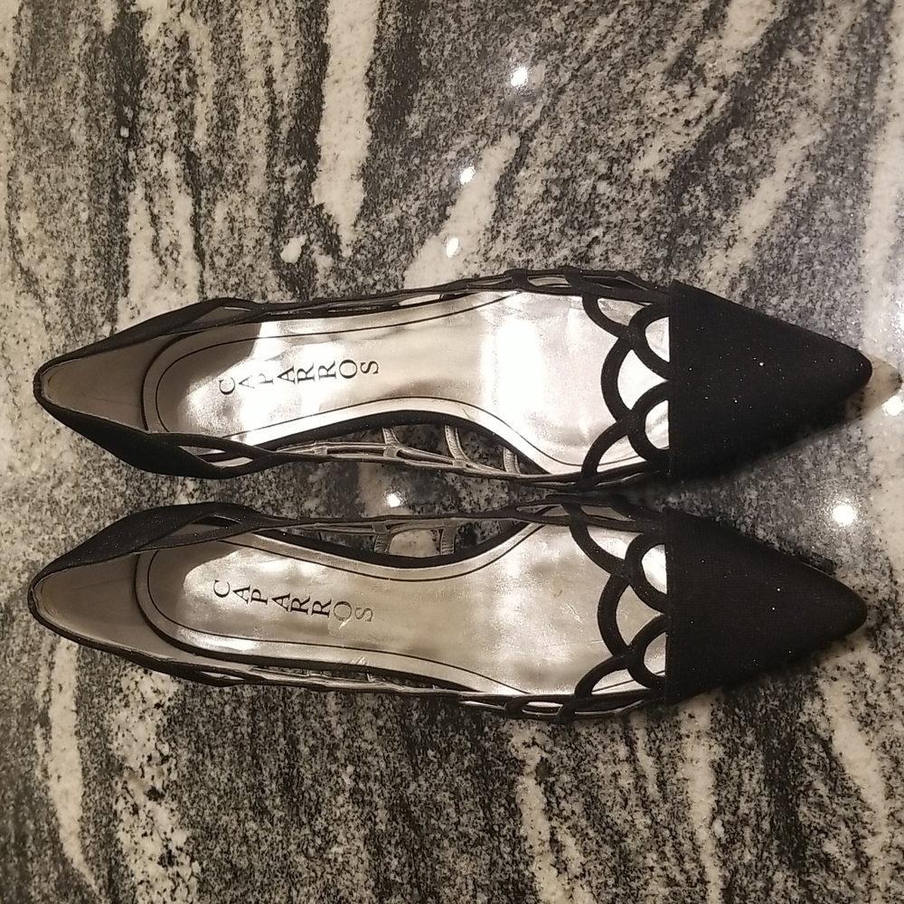 Caparos Shimmery Black Heels ❤ Sz 9B